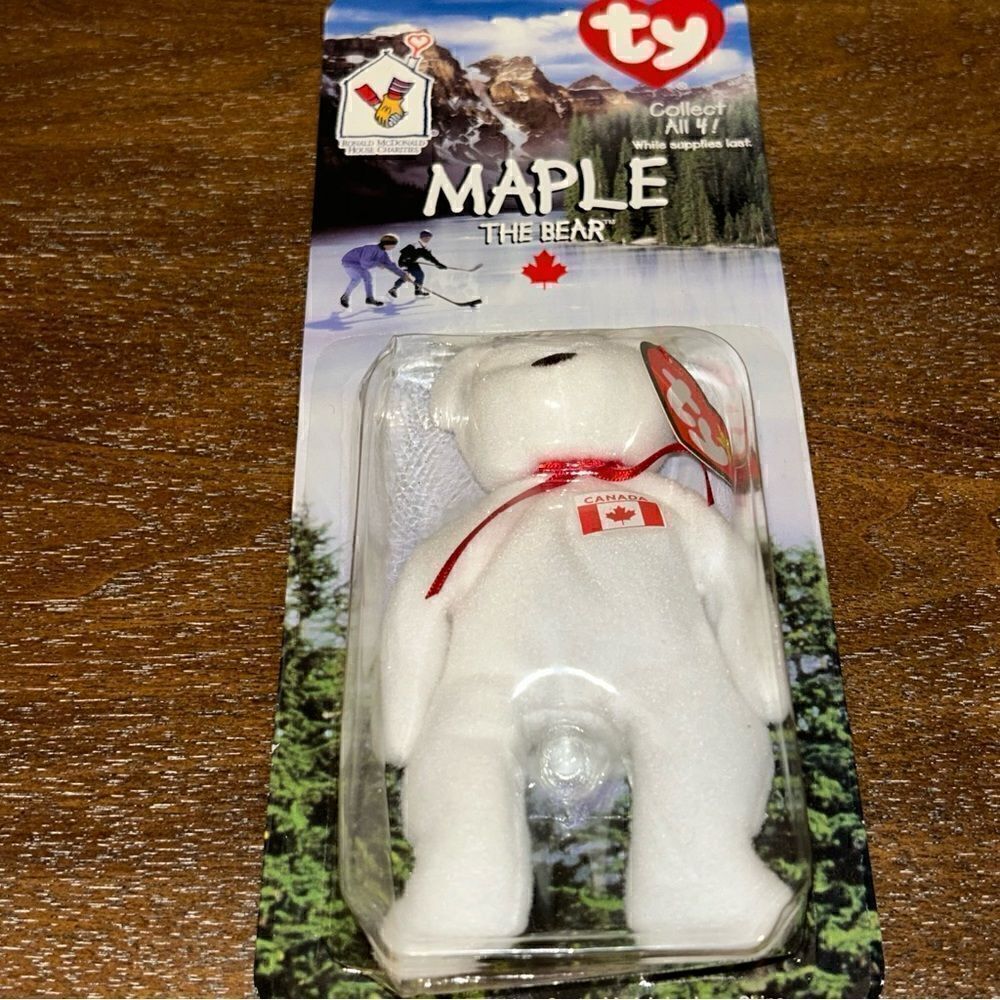 New, Ty Maple The Bear 1999 Mc Donalds Beanie Bear